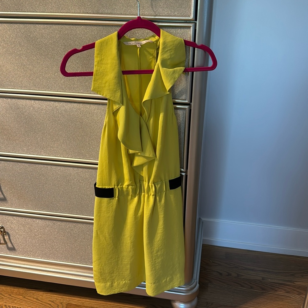 Rachel Roy neon green silk mini dress